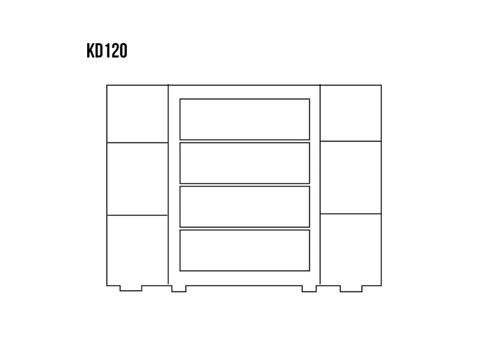 Komoda kombinovaná z masivní borovice KD120